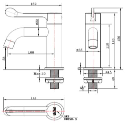 KF-57-100-50 ก๊อกเดี่ยวอ่างล้างหน้า