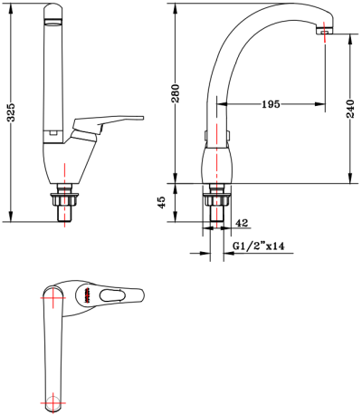 HO62-50 ก๊อกซิงค์ (น้ำเย็น) แบบติดเคาน์เตอร์