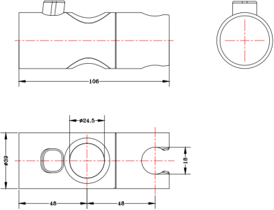 BSW16-50 ที่แขวนฝักบัว สำหรับท่อลอย Rain Shower ขนาด Ø 24.5 มม. (ใช้กับ GS-01-487-50)