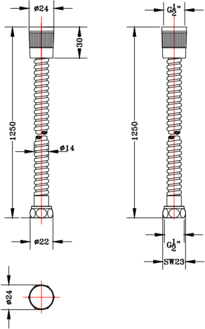 BSW1-50	สายฝักบัวอะคริลิค ยาว 125 ซม. (สีโครเมี่ยม)