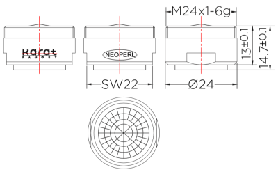 KP-11-522-50 ปากกรองแบบทำความสะอาดง่ายใช้กับ ก๊อกอ่างล้างหน้าทั่วไป (Cascade Easy Clean)