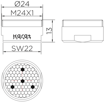 KP-30-521-50 ปากกรองแบบปรับทางน้ำใช้กับ ก๊อกอ่างล้างหน้าทั่วไป (SSR Aerator)