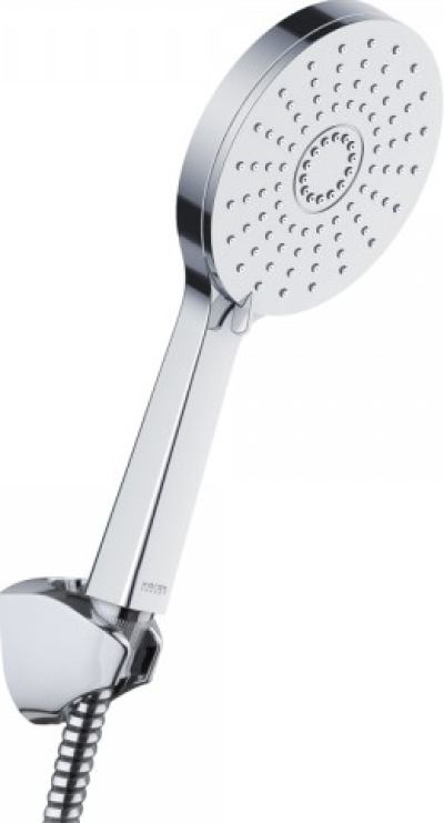 KS-11-213-50 ฝักบัวสายอ่อนสีโครเมียม ปรับน้ำ 3 ระดับ ขนาด Ø 14 ซม.พร้อมสายโลหะและขอแขวน