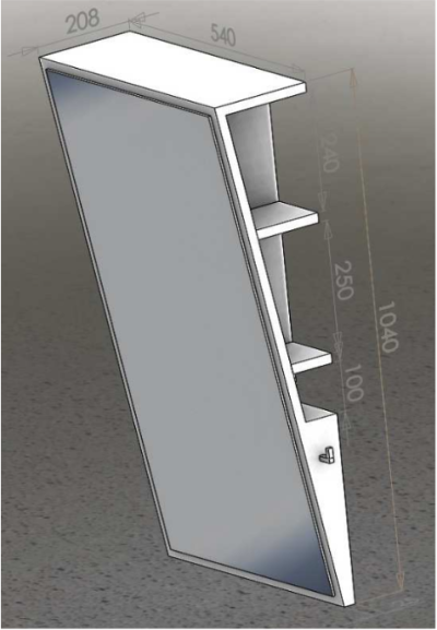 MZ901#WH กระจกเงามุม10องศาพร้อมชั้นวางของและตะขอแขวนผ้า (สีขาว)