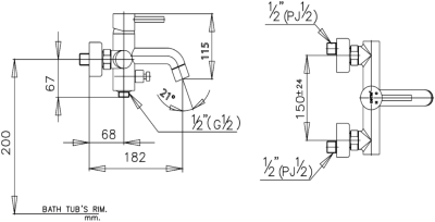 CT334A ก๊อกผสมอ่างอาบน้ำแบบก้านโยกพร้อมตัวเปลี่ยนทิศทางน้ำ รุ่น ANTHONY