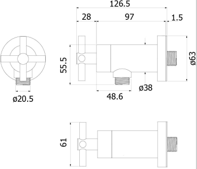 HFVSB-3120D3 ก๊อกฝักบัวเดี่ยวติดผนัง(สาย) รุ่น SMOOTH
