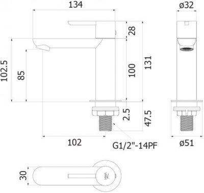 HFVSB-2000601 ก๊อกเดี่ยวอ่างล้างหน้าตั้งพื้น รุ่น ASTA