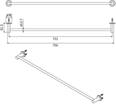 FBVHB-N101BS ราวแขวนผ้า 750 MM. รุ่น BONNY