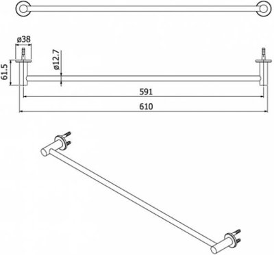 FBVHB-N101AS ราวแขวนผ้า 600MM. รุ่น BONNY
