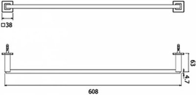 FBVHC-U101AS ราวแขวนผ้า 600MM. รุ่น CUBE