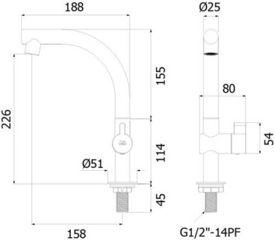 SAVE04-1000L3 ก๊อกเดี่ยวอ่างล้างจานแบบตั้งพื้น รุ่น TEMPO