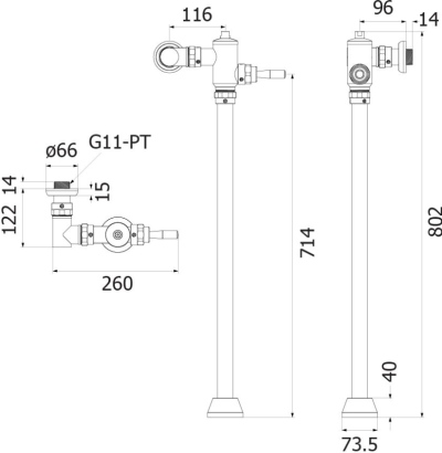 HFVSR-6120S3 ฟลัสวาล์วชนิดนั่งราบ(ก้านโยก)