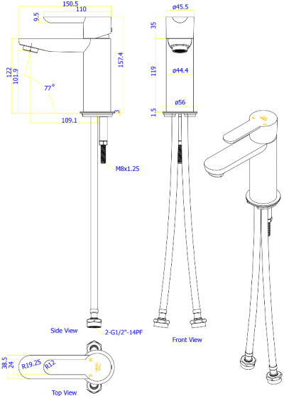 HFVSP-200136 ก๊อกผสมอ่างล้างหน้า รุ่น VILLA