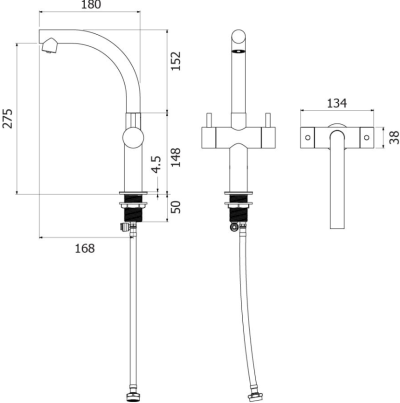 HFVSB-100254 ก๊อกน้ำดื่มน้ำใช้ตั้งพื้น+STOP VAVLE-DUO