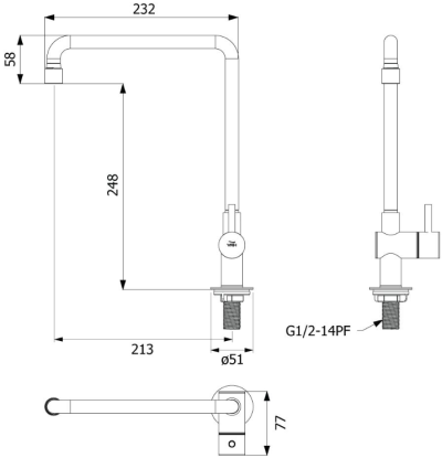HFVSB-1000G1 ก๊อกอ่างซิงค์ตั้งพื้น รุ่น POCKET
