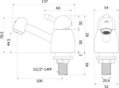 HFVSP-2000B1 ก๊อกเดี่ยวอ่างล้างหน้าแบบตั้งพื้น รุ่น BAMBOLA