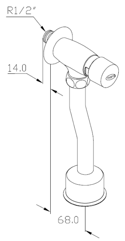 UF-58S ก๊อกกดปัสสาวะชาย ท่อ S