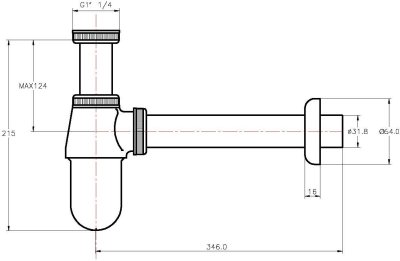 BP-03 กระปุกน้ำทิ้งพลาสติก ABS ชุบโครเมี่ยม