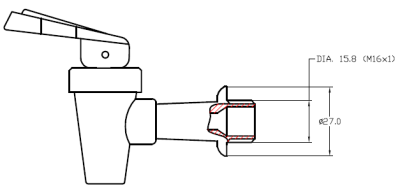 DF-3 ก๊อกตู้น้ำดื่มเอนกประสงค์ M16 (เกลียวนอก M16)