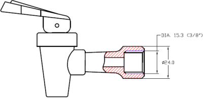 DF-4 ก๊อกตู้น้ำดื่มเอนกประสงค์ 3/8 (เกลียวใน 3/8)