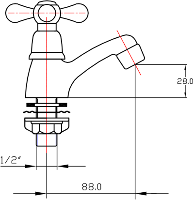 BF-116BR ก๊อกเดี่ยวอ่างล้างหน้า