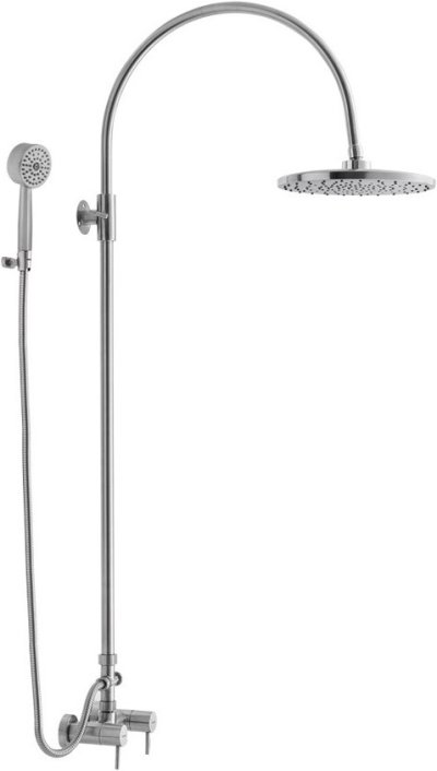 WS-8071J ชุดฝักบัวอาบน้ำ แบบผสม ปรับระดับได้พร้อมตัวปรับทางน้ำ คอ J (หัวฝักบัว 10 นิ้ว)