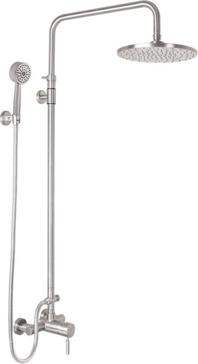 WS-8081L ชุดฝักบัวอาบน้ำแบบผสม ปรับระดับได้ พร้อมตัวปรับทางน้ำ คอ L (หัวฝักบัว 8 นิ้ว)