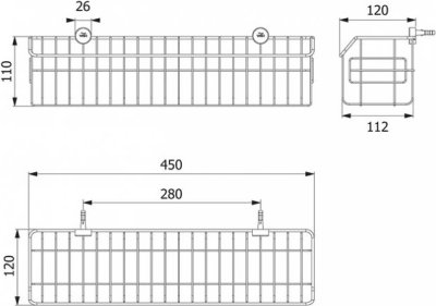 HW102-W102B ชั้นวางของแบบยาว 450 M/M W102B