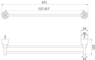 FBVHB-B101BS ราวแขวนผ้า 600MM. รุ่น BAMBOLA