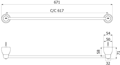 FBVHB-B101AS ราวแขวนผ้า 600MM. รุ่น BAMBOLA