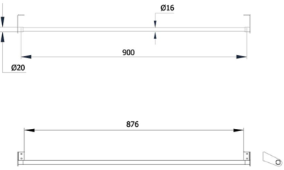 HBA01-A900 ราวแขวนผ้า BA101 A (900 มิล)