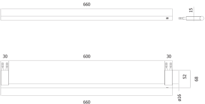 FBVHR-V101AS ราวแขวนผ้า สแตนเลส 60 ซม. รุ่น RIVIERA