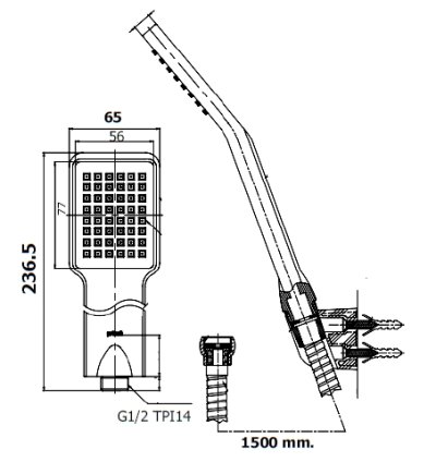P74(HM) ฝักบัวอาบน้ำพร้อมสายโครเมี่ยม 1 ฟังก์ชั่น