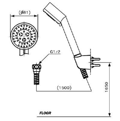 P95(HM) ฝักบัวอาบน้ำพร้อมสาย 3 ฟังก์ชั่น