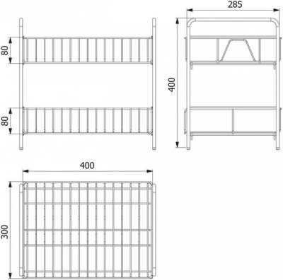 HW106-W106 ตะแกรงวางจานตั้งพื้น 2 ชั้น W106