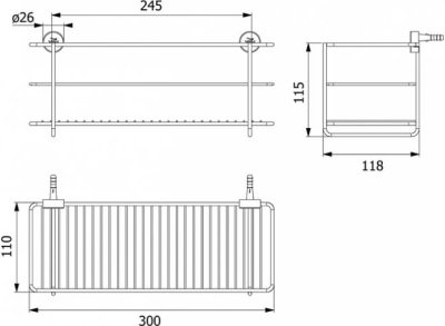 HW109-W109O1 ชั้นวางของเหลี่ยม 110*300*110 มิล