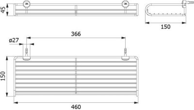 HW701-W701B ตะแกรงวางของ (150X460) W701B