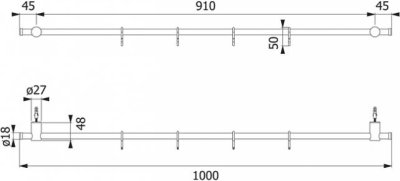 HW500-W500SS ราวแขวนตะแกรงพร้อมตะขอ W500S SS