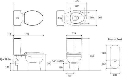 K-75443X-S-WK สุขภัณฑ์แบบสองชิ้น ใช้น้ำ 3/4.5 ลิตร รุ่น FERN