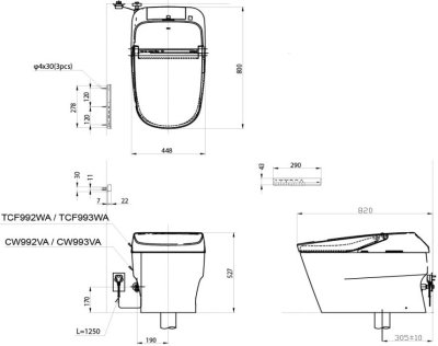 CES993VA สุขภัณฑ์ แบบชิ้นเดียว 3.8/3 ลิตร รุ่น NEOREST XH II