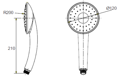 A-6045 หัวฝักบัวสายอ่อน แบบ 3 ฟังก์ชั่น ไม่รวมสายฝักบัว รุ่น OVA