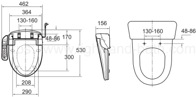 EB-NB1160F ฝารองนั่งอเนกประสงค์ แบบใช้ไฟฟ้า ปลั๊ก 2 ขา