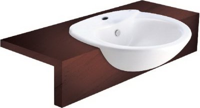 C0240 อ่างล้างหน้า แบบฝังครึ่งเคาน์เตอร์ รุ่น JULIA