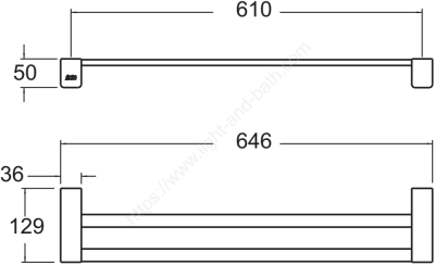 K-1394-52-N ราวแขวนผ้าแบบคู่ 60 ซม. รุ่น ACACIA EVOLUTION