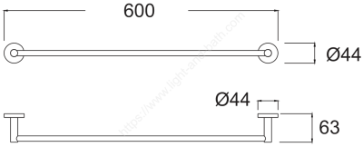 K-2801-46-N ราวแขวนผ้า 60 ซม. รุ่น CONCEPT ROUND