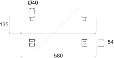 K-2501-50-N หิ้งกระจก รุ่น CONCEPT SQUARE