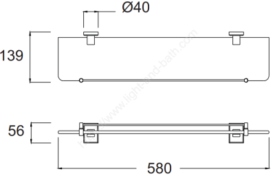 K-2501-51-N หิ้งกระจก พร้อมที่กั้น รุ่น CONCEPT SQUARE