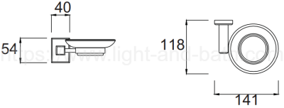 K-2501-42-N ที่ใส่สบู่ ชุบโครเมี่ยม รุ่น CONCEPT SQUARE