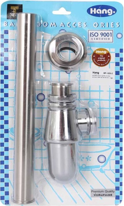 BP-02S-2 กระปุกน้ำทิ้ง ท่อ SUS 304 ออกจากผนัง ยาว 30 cm.