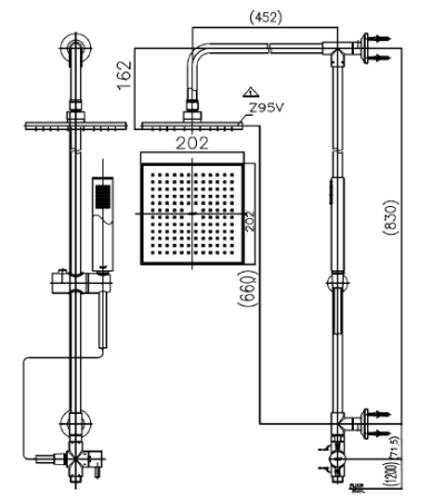 CT623Z95Z92 ชุดฝักบัวยืนอาบ ประกอบด้วยฝักบัวก้านแข็งขนาด 8x8 นิ้ว และฝักบัวสายอ่อน 1 ฟังก์ชั่น